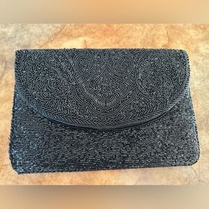 Stylish Black Beaded Evening Bag